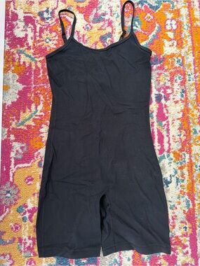 Black TNA Women’s Stretch One-Piece Bodysuit with Slim Straps